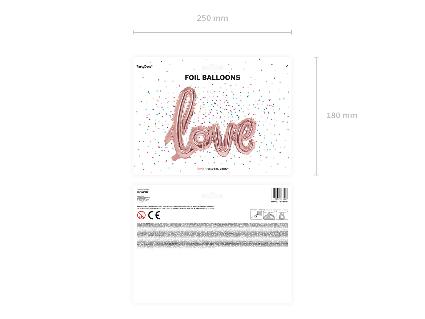 Globo foil LOVE lettering