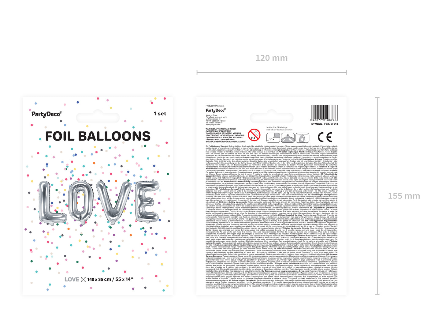 Globo foil LOVE plata