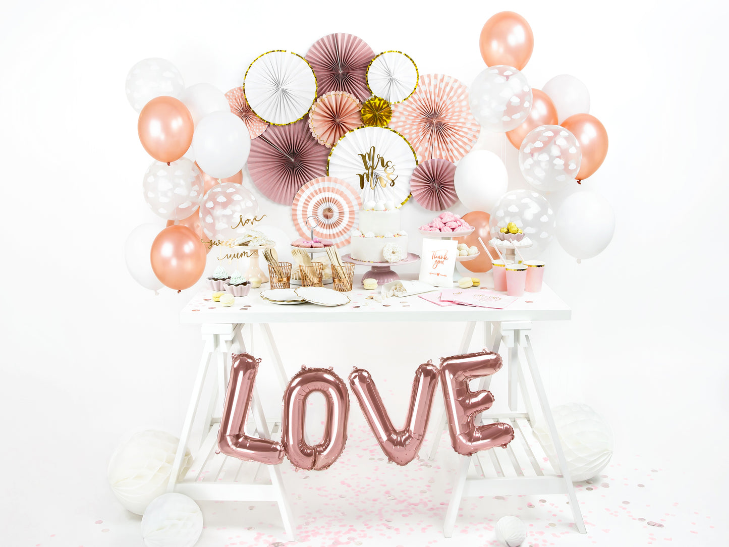 Globo foil LOVE rose gold