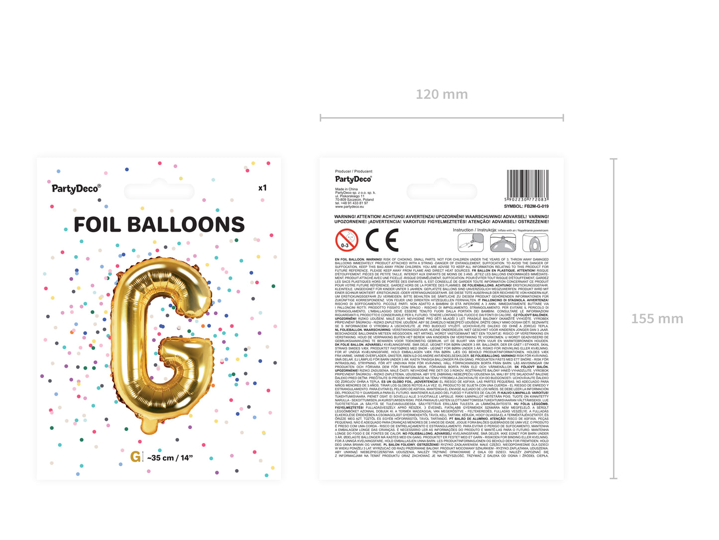 Globo foil LETRA G DORADA