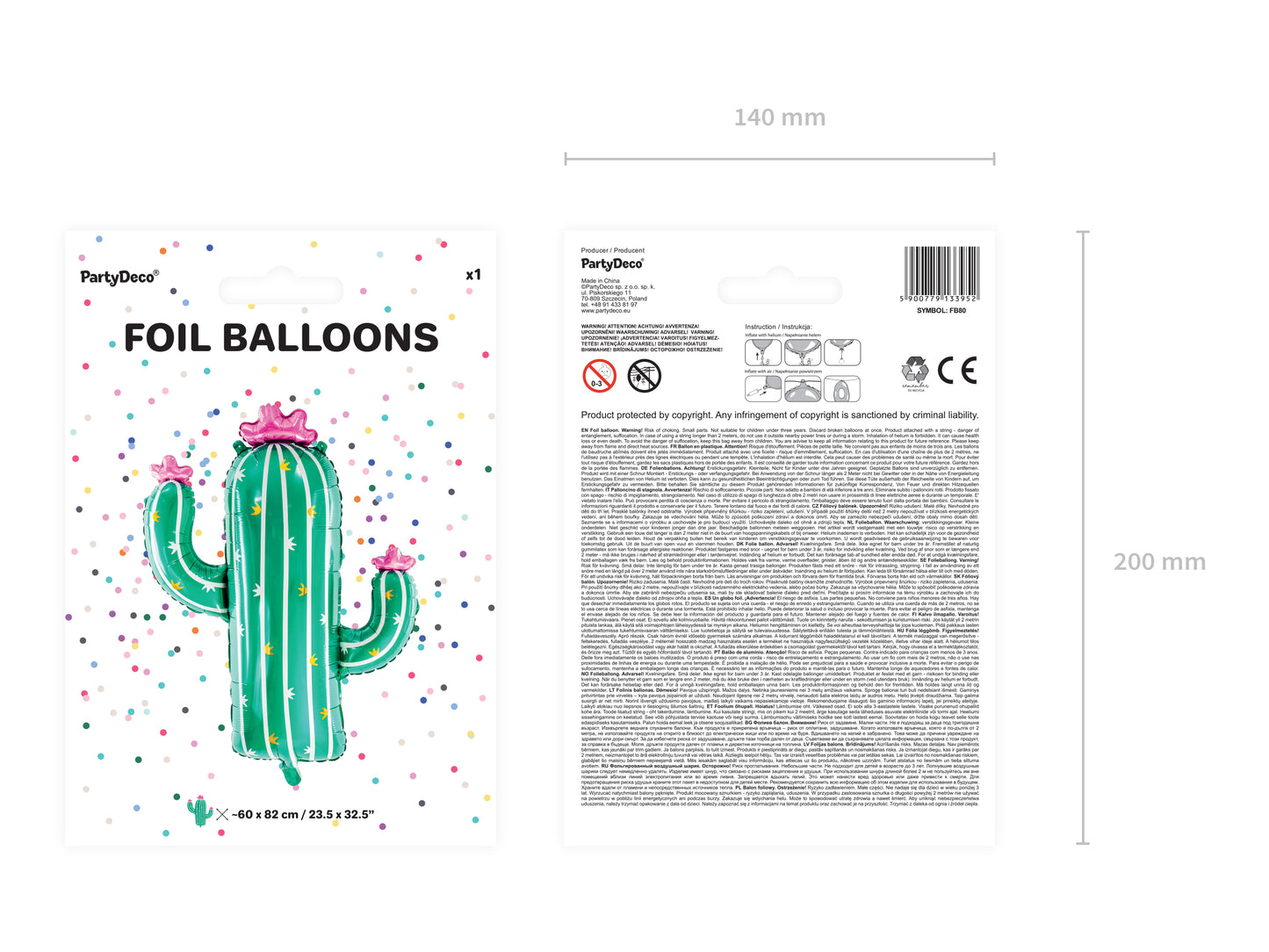 Globo foil CACTUS