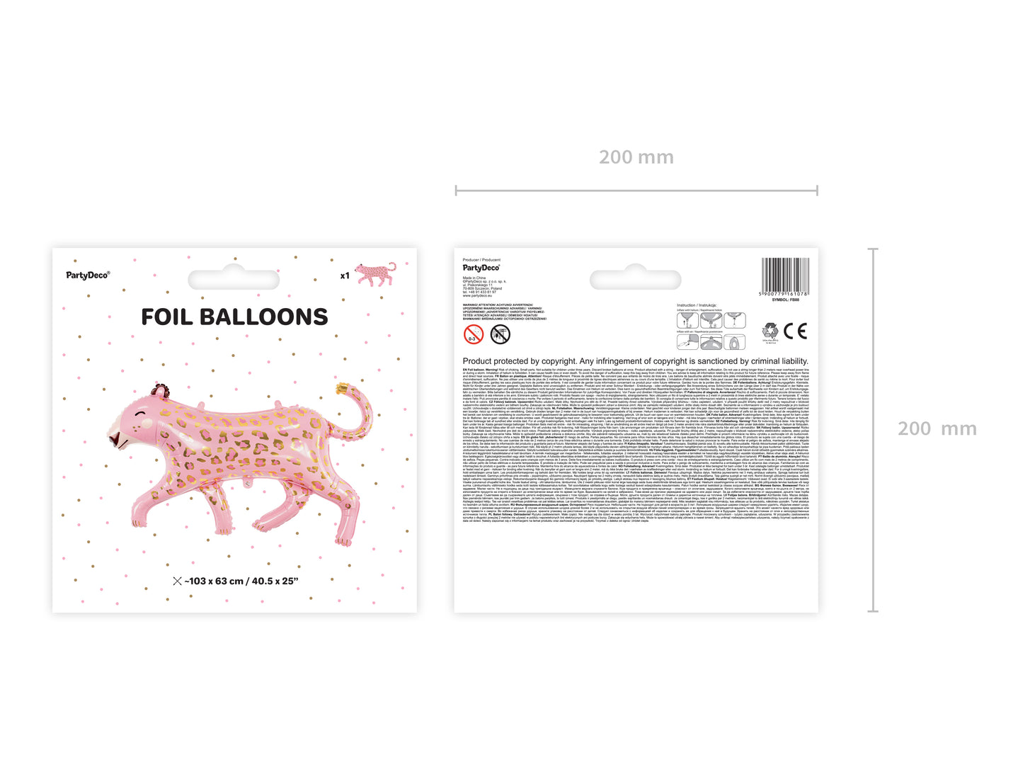 Globo foil LEOPARDO ROSA