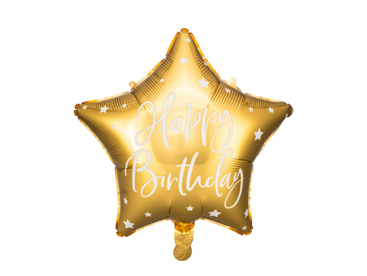 Globo foil ESTRELLA DORADO HAPPY BIRTHDAY