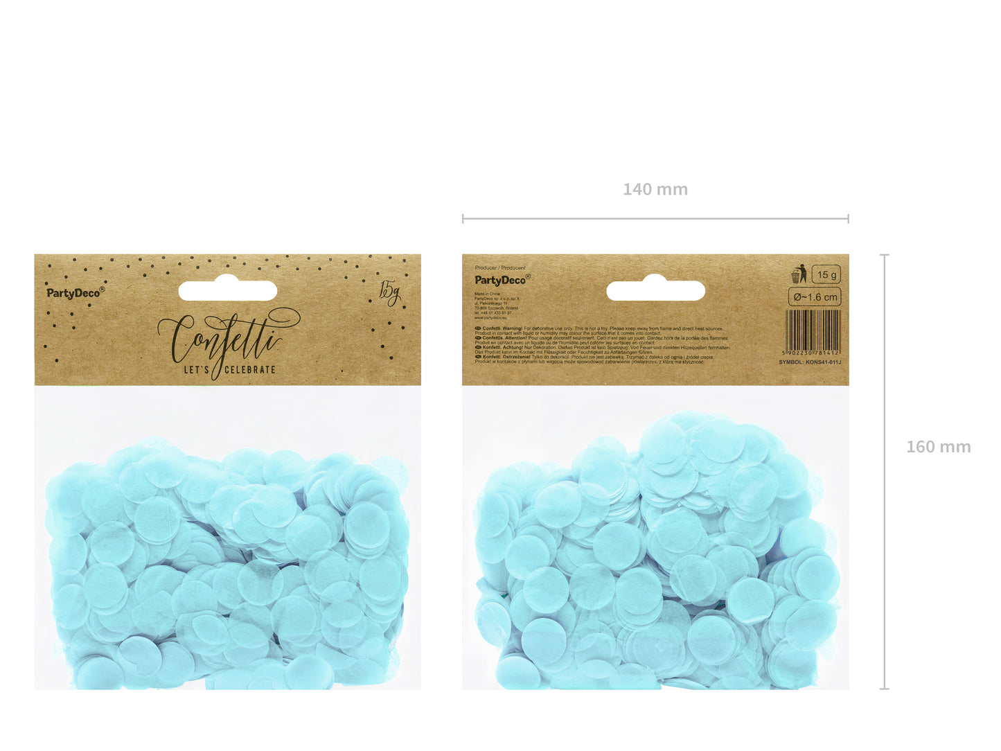 Confetti papel celeste