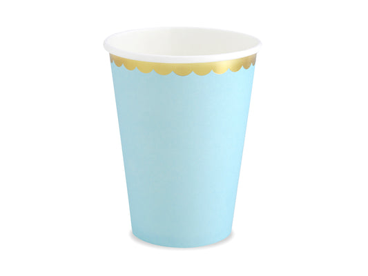 Vaso celeste dorado