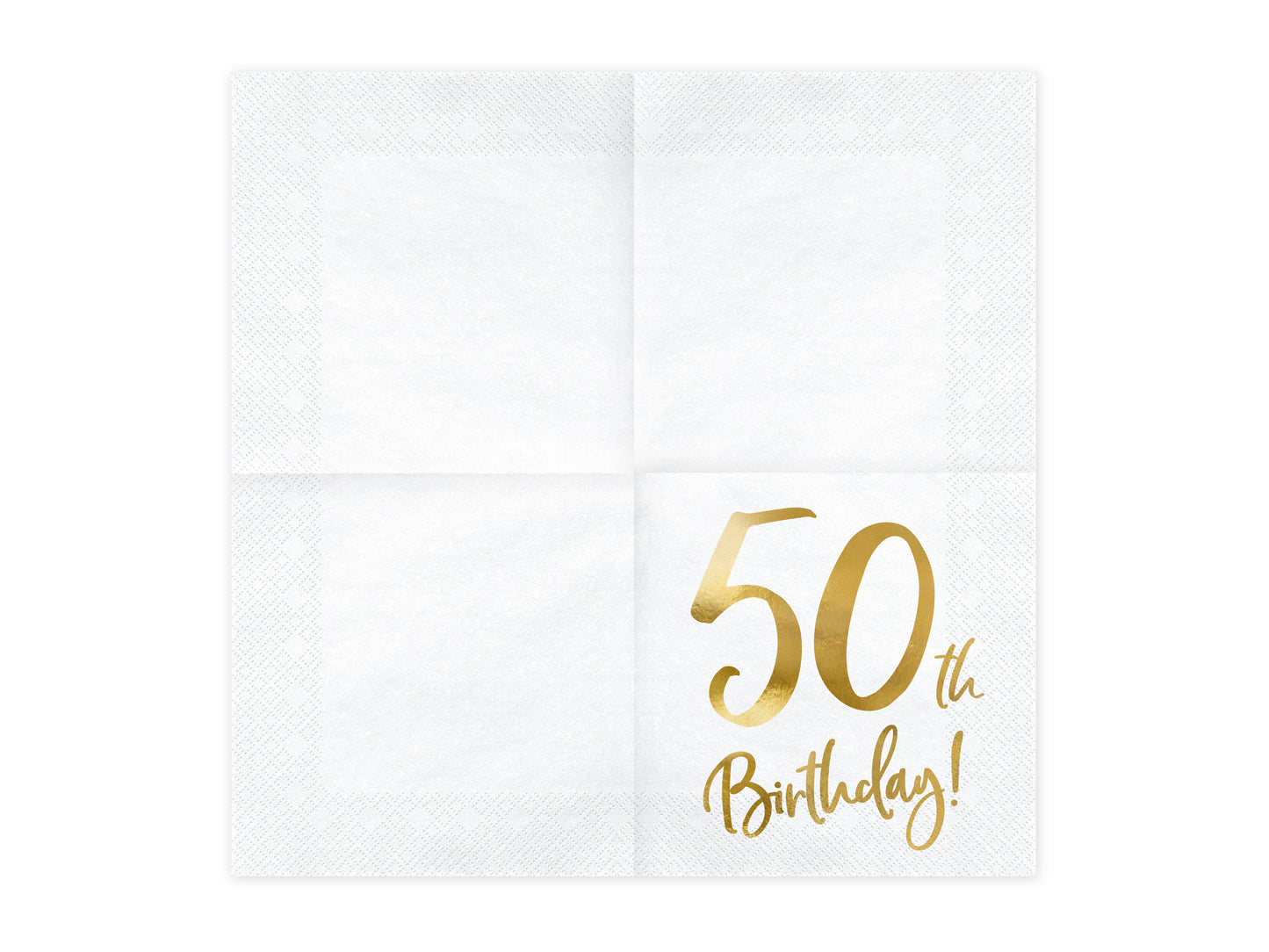 Servilleta blanca 50 cumpleaños