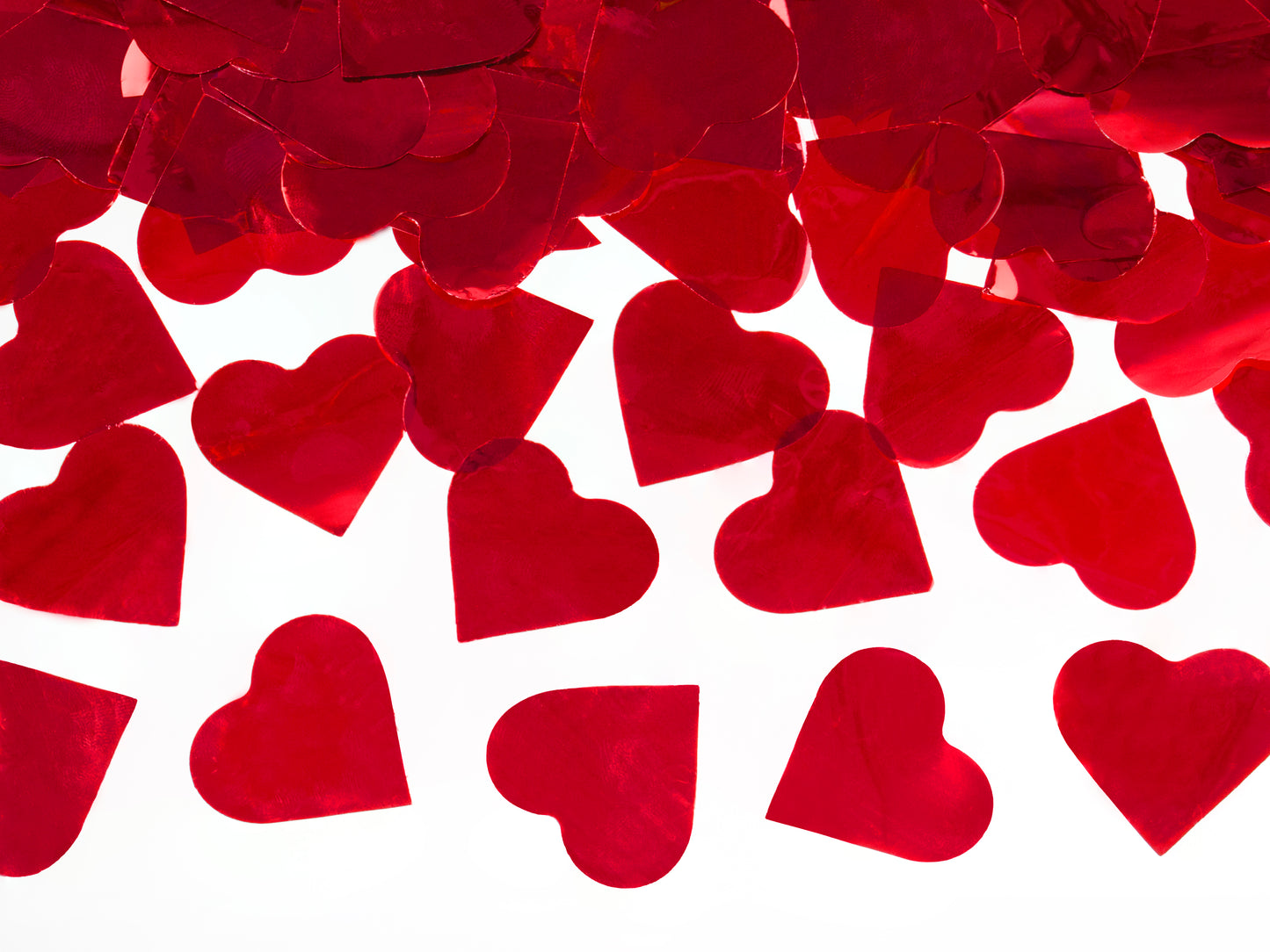 Cañón confetti corazones rojos