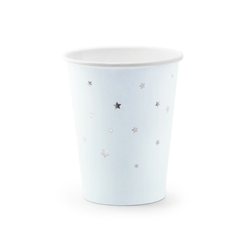 Vaso celeste estrellas plata