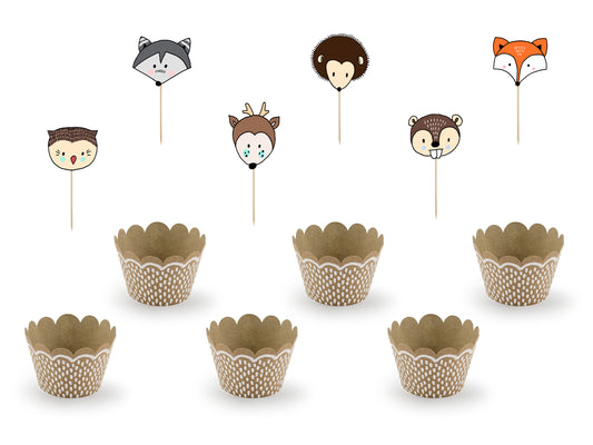 Cupcake kit woodland animales del bosque