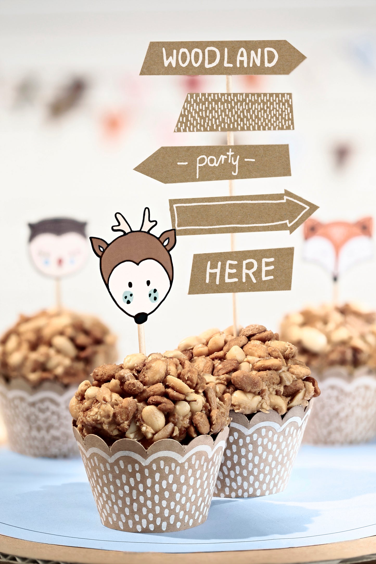 Cupcake kit woodland animales del bosque