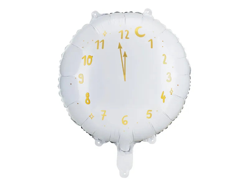 Globo foil reloj blanco