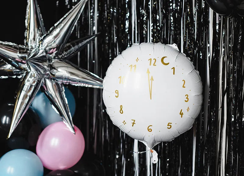 Globo foil reloj blanco