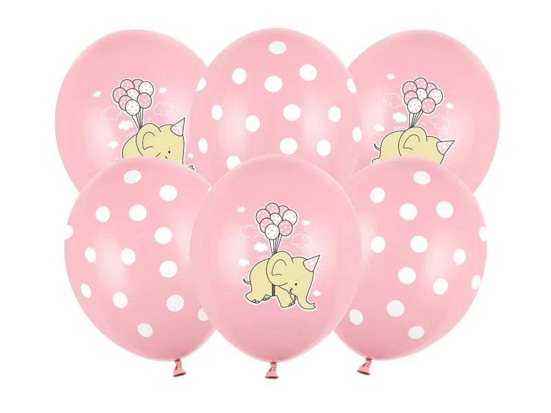 Globo látex ELEFANTE ROSA ( 6 UNIDS )