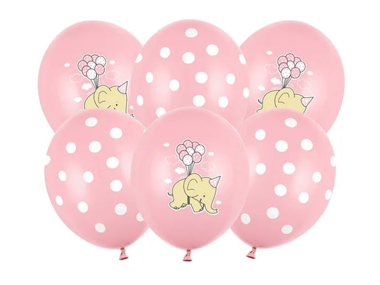 Globo látex ELEFANTE ROSA ( 6 UNIDS )