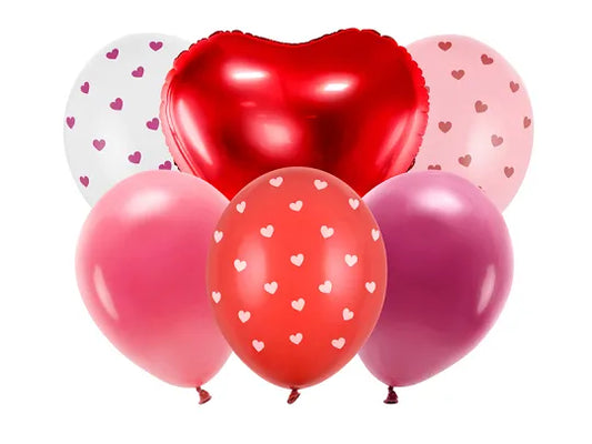 Set de globos corazones ( 6 UNIDS )